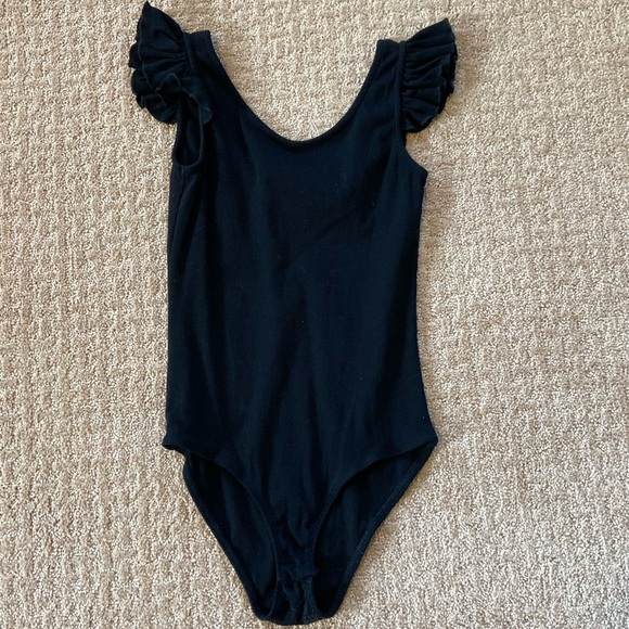 Euc Black bodysuit with ruffles! Size 14 - Picture 1 of 1